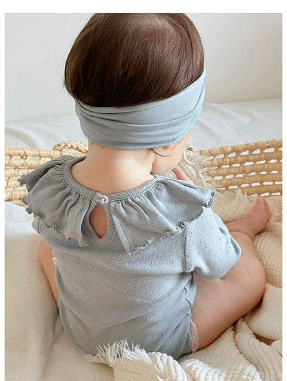 Ruffle Collar Bodysuit フリルカラー 長袖ロンパース【mh0013031】