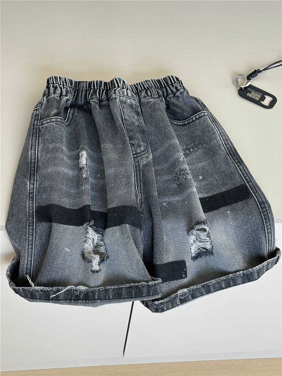 Distressed Denim Shorts ダメージデニム ハーフパンツ【mh0012938】