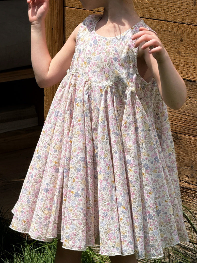 Vintage Floral Sleeveless Dress フローラル ノースリーブワンピース【mh0013241】