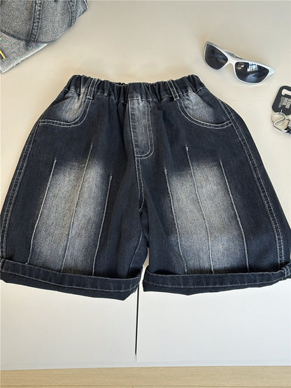 Washed Denim Shorts ウォッシュ ハーフパンツ【mh0012956】