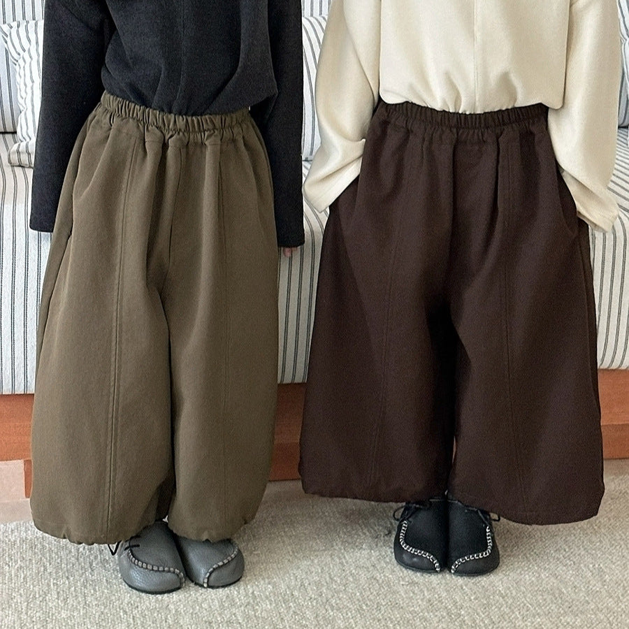 キッズ 切り替え ステッチ ルーズ ワイドパンツ【mh0014312】