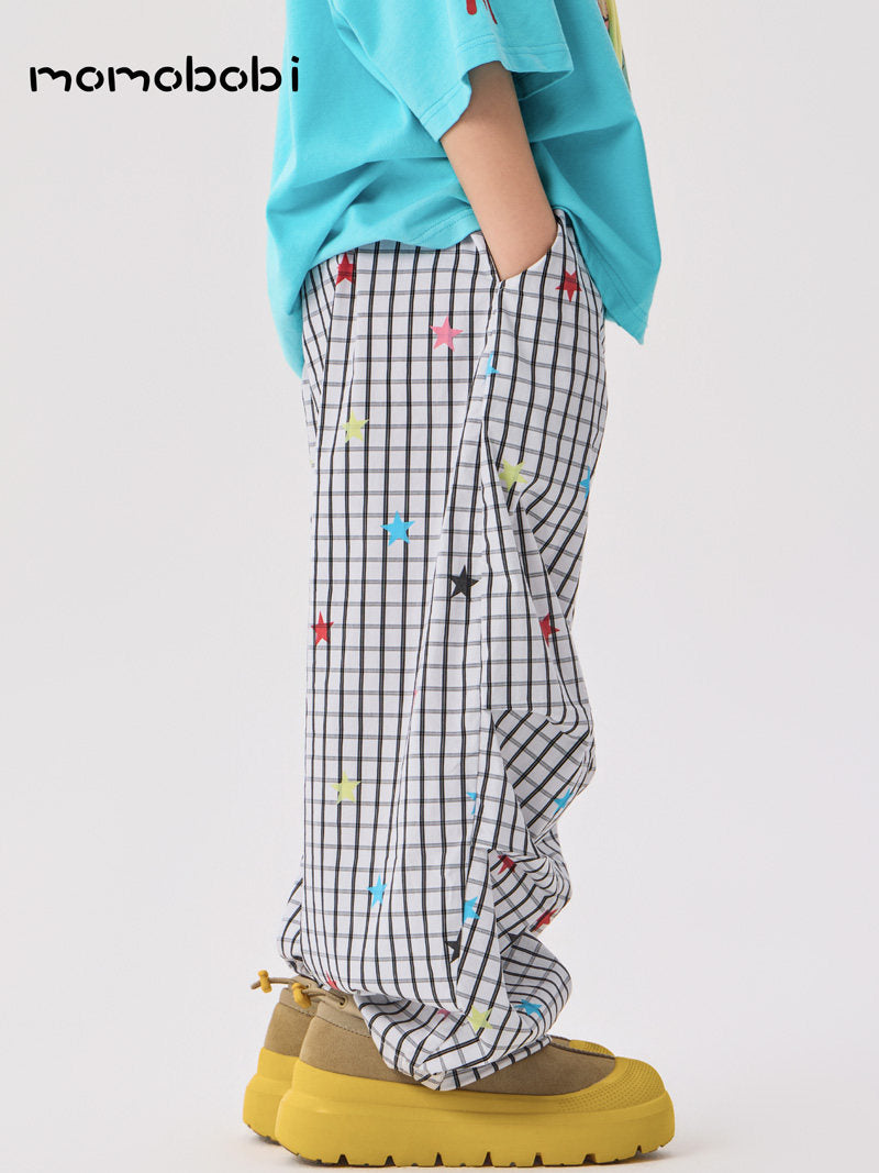 Star Print Stretch Pants カラフルスター ロングルーズパンツ【mh0013004】