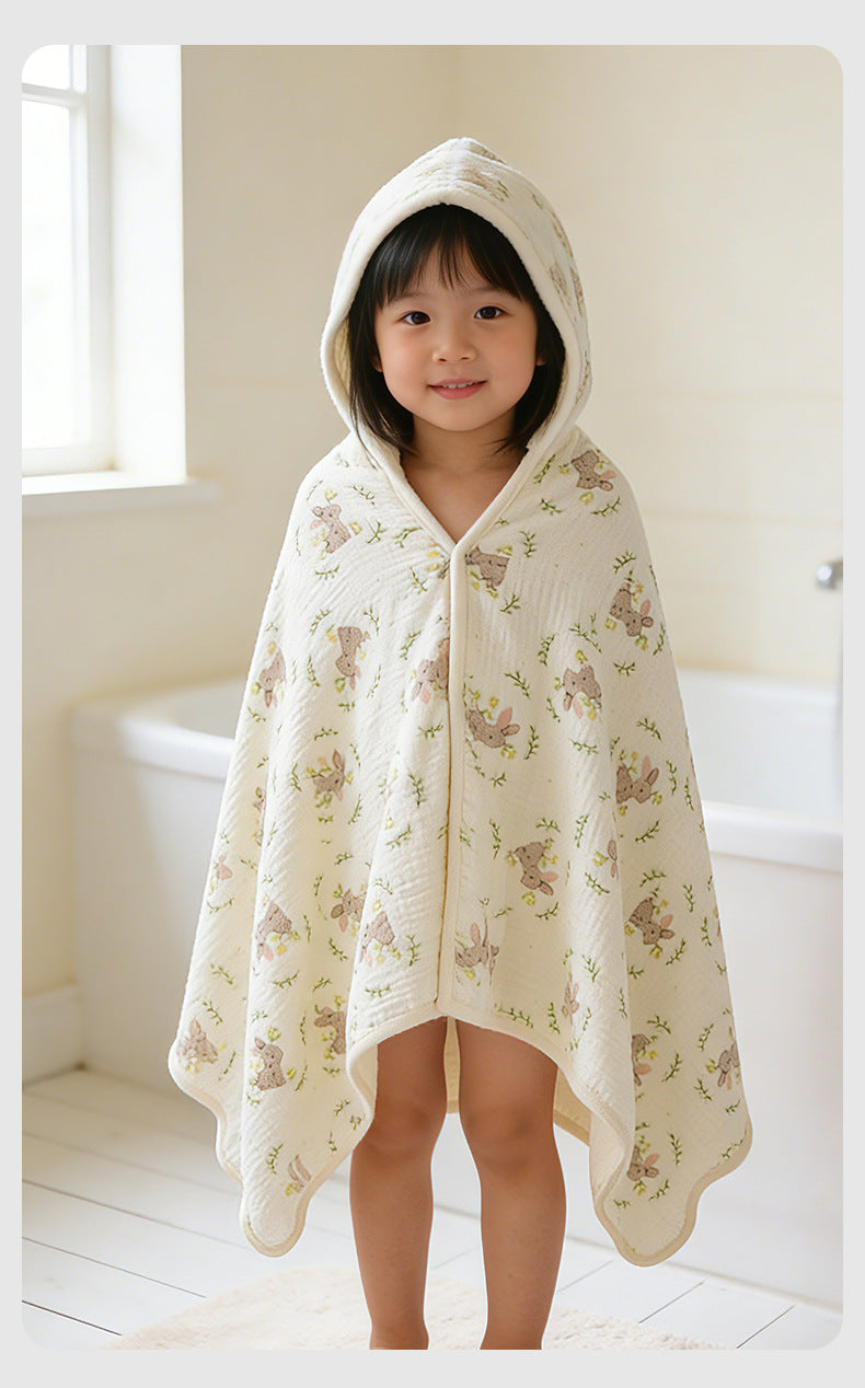 Printed Cotton Gauze Hooded Towel ポンチョ プールタオル【mh0012597】