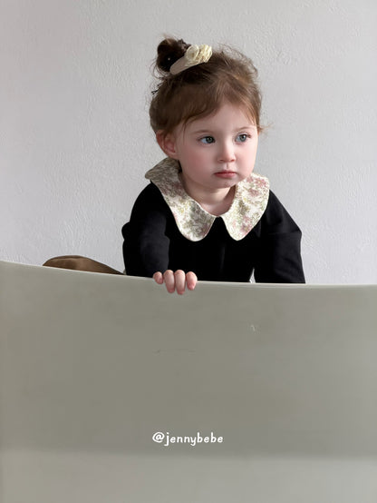 Floral Collar Long Sleeve Romper 花柄 襟付き コットン ロンパース【mh0012547】