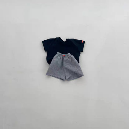 Solid Plaid ShortSleeves Shorts Set チェック 半袖Tシャツ ショートパンツ セット【mh0013269】