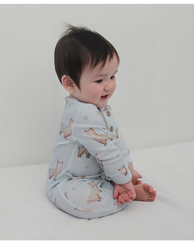 長袖ジャンプスーツ アニマルプリント ロンパース【mh0011725】