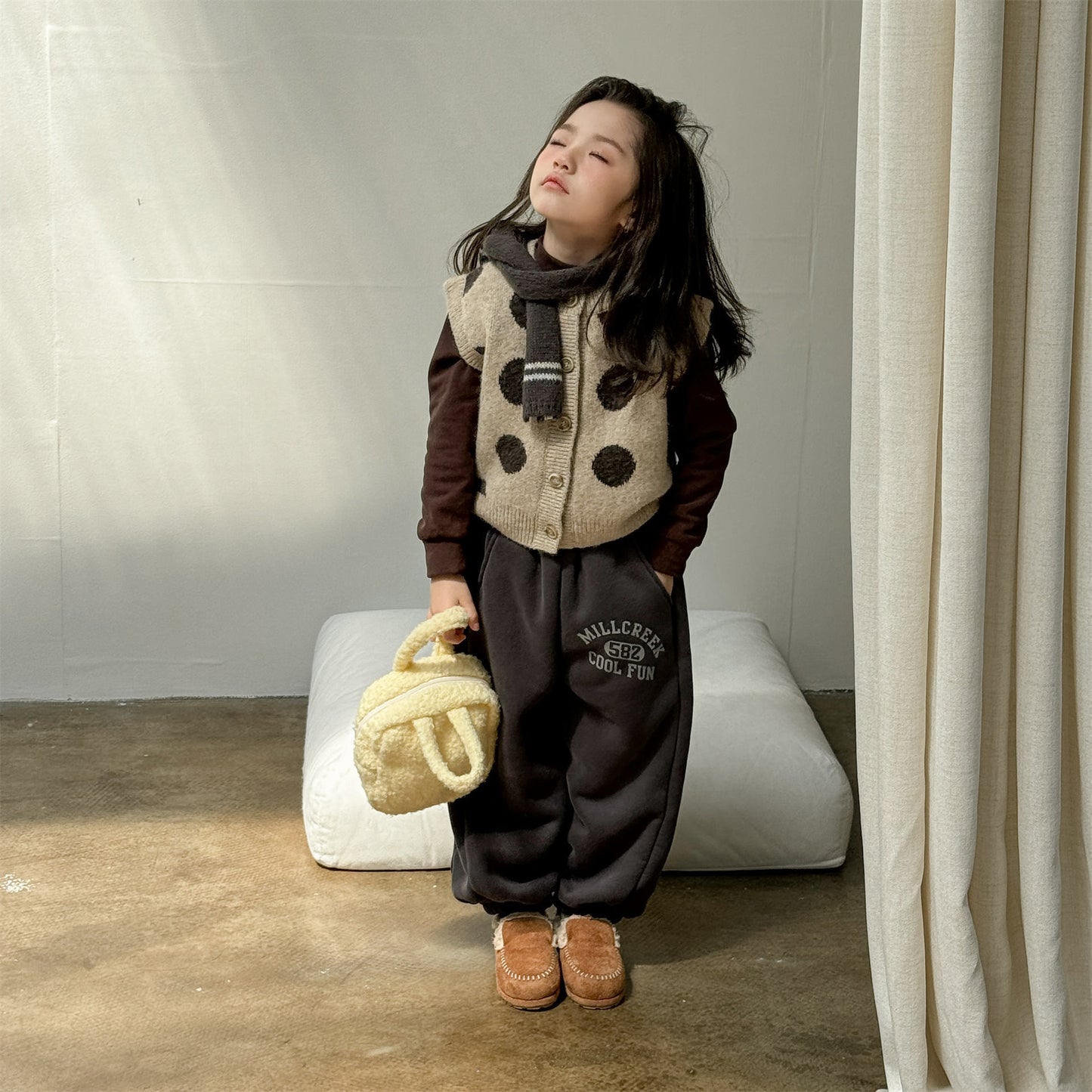 スウェットパンツ 裏ボア ロゴ刺繍 ゆったり ジョガーボトムス【mh0011607】