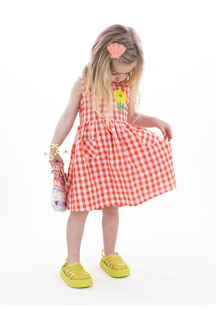 Gingham Plaid Vest Dress チェック ノースリーブワンピース【mh0013212】