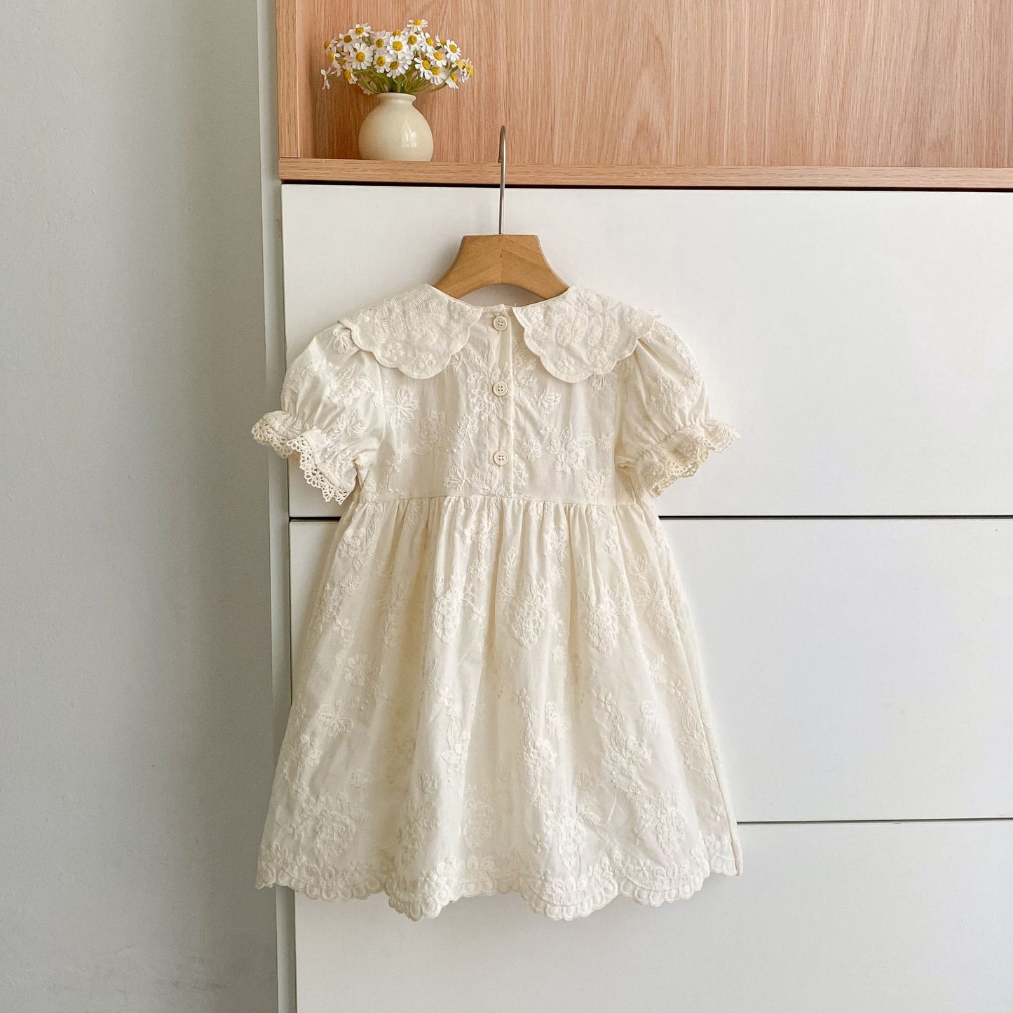 Embroidered Puff Sleeve Romper And Dress 刺繍 パフスリーブ ロンパース ワンピース【mh0013166】