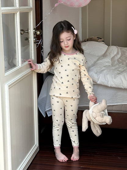 Long Sleeve Printed Pajama Set 長袖 プリント パジャマ セット【mh0012244】