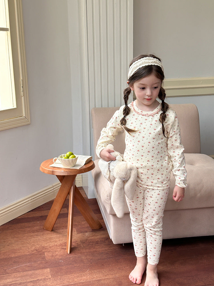 Long Sleeve Printed Pajama Set 長袖 プリント パジャマ セット【mh0012244】