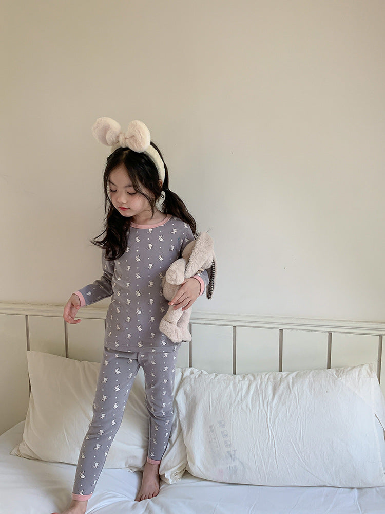 Long Sleeve Printed Pajamas 長袖 プリント パジャマ セット【mh0012243】