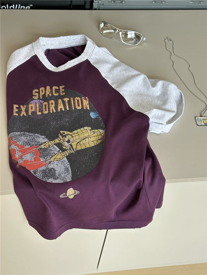 Space Explorer Raglan T-shirt ラグラン 宇宙 Tシャツ【mh0012944】