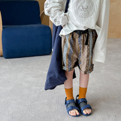 Belted Striped Shorts ストライプ ハーフパンツ【mh0013226】