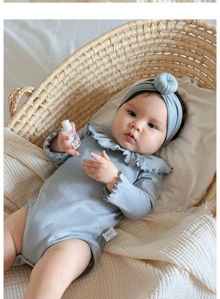 Ruffle Collar Bodysuit フリルカラー 長袖ロンパース【mh0013031】