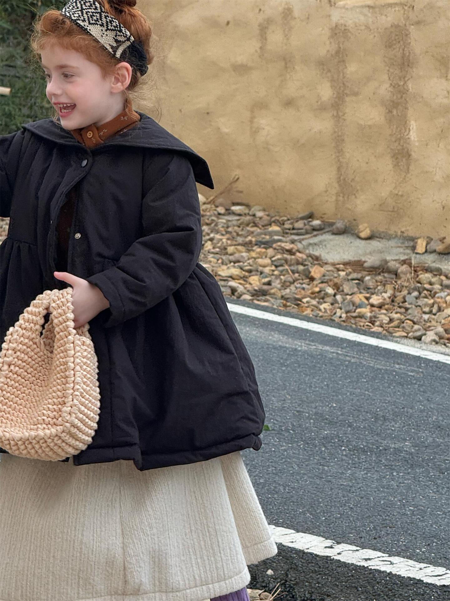 ミドル丈コート ラペル襟 キルティング Aライン 中綿入り アウター【mh0011732】