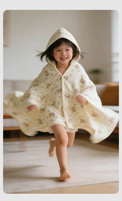 Printed Cotton Gauze Hooded Towel ポンチョ プールタオル【mh0012597】