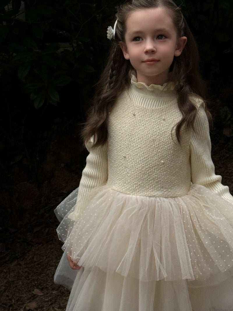 Kids' Tulle Tiered Ruffle Sleeveless Dress【mh0014578】