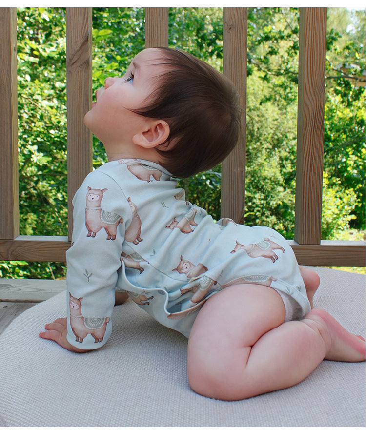 長袖肌着ロンパース/パンツ アニマル/星月プリント ボディスーツ【mh0011724】