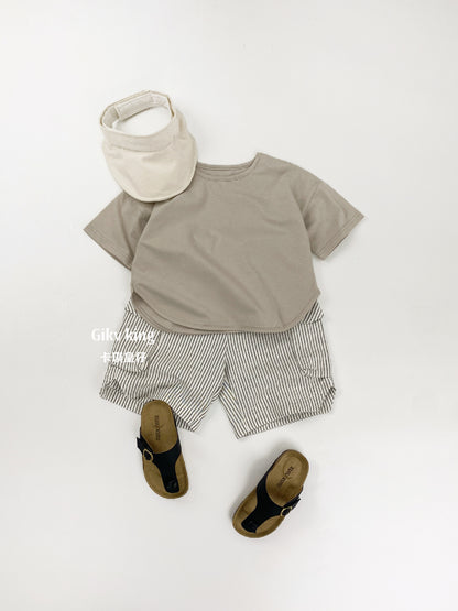 Curved Hem Solid Short Sleeve T-shirt クルーネック 無地 半袖Tシャツ【mh0012830】