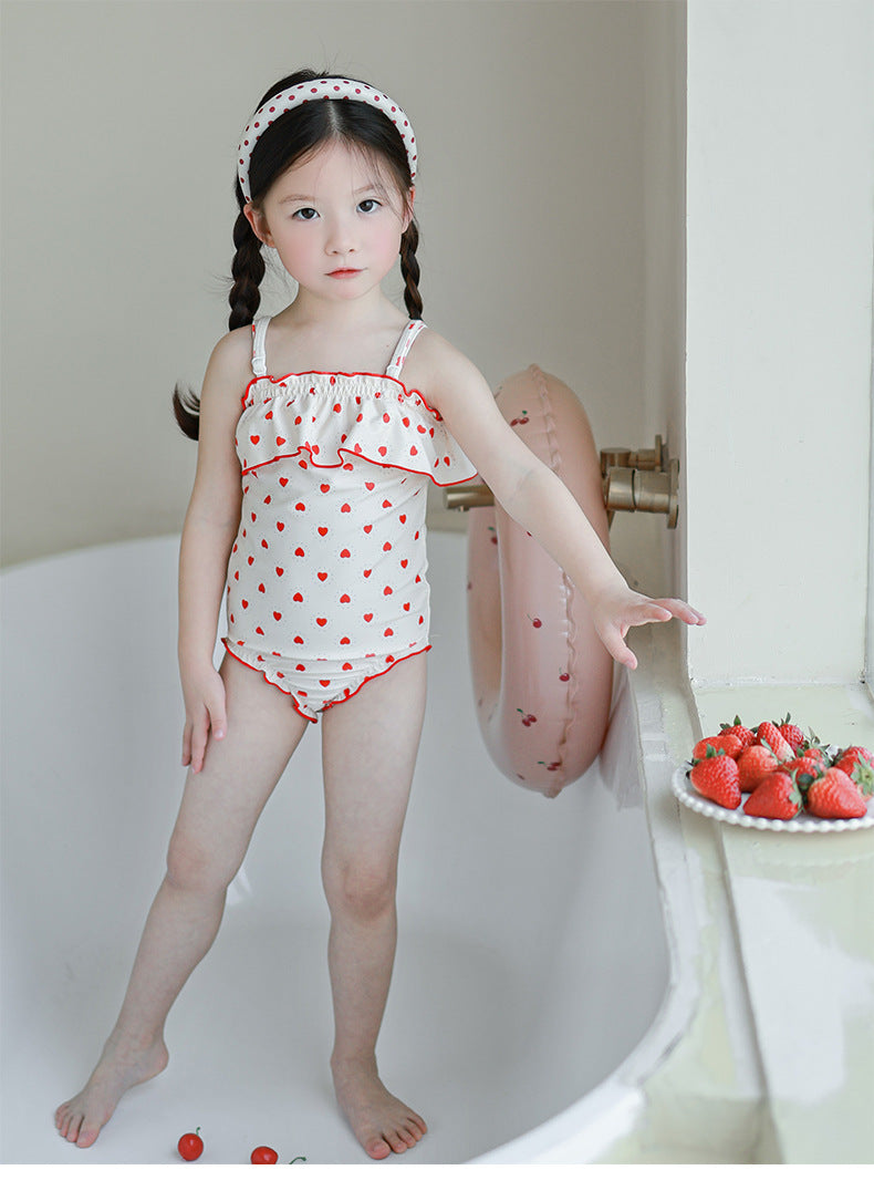 UPF50 Plus Cherry Heart Printed One-piece チェリー ハート 水着【mh0012595】