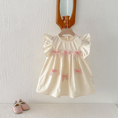 Floral Frill Sleeve Ribbon Dress 花柄 フリル袖 リボン ワンピース【mh0012719】