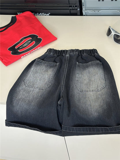 Washed Denim Shorts ウォッシュ ハーフパンツ【mh0012956】