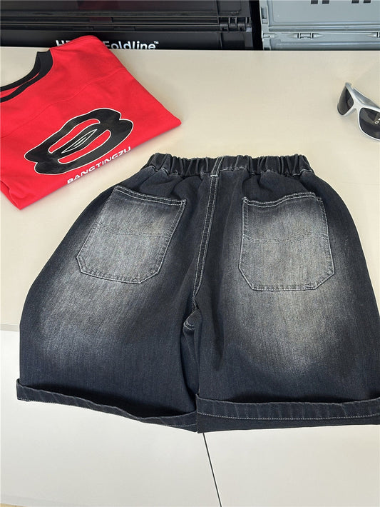 Washed Denim Shorts ウォッシュ ハーフパンツ【mh0012956】