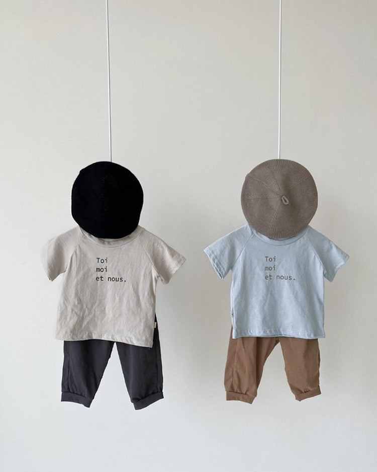 Letter Print Cotton T-shirt ロゴ Tシャツ【mh0012614】