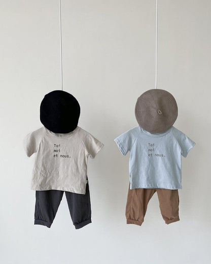Letter Print Cotton T-shirt ロゴ Tシャツ【mh0012614】
