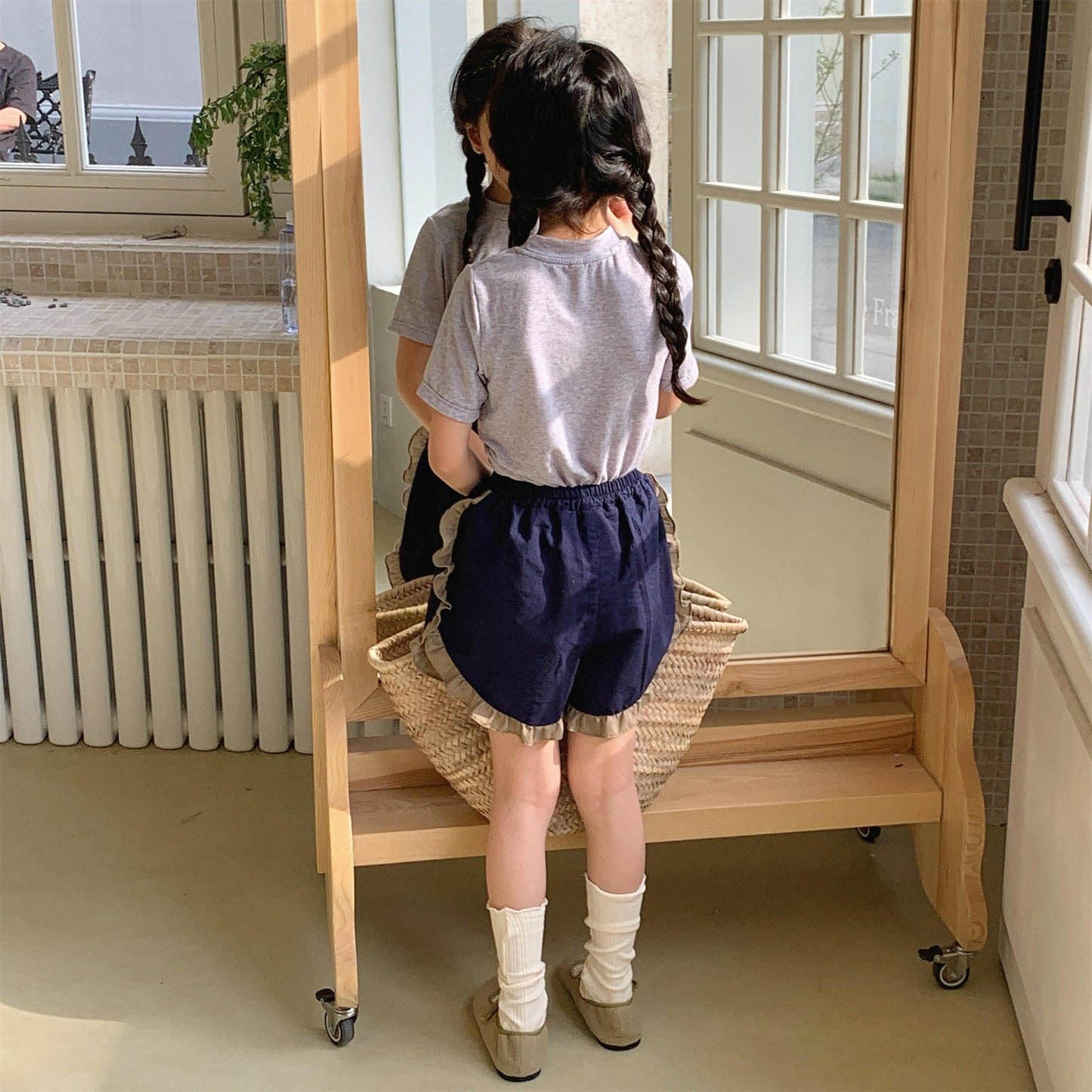 Flower Print Ruffle Cotton Shorts 花柄 コットン ショートパンツ【mh0012655】