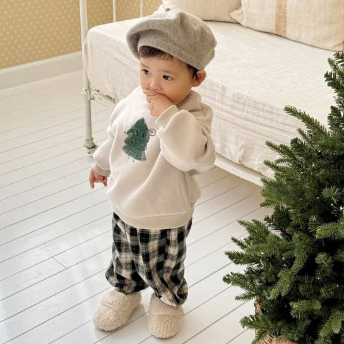 チェックパンツ 裏起毛 ゆったり バルーンシルエット カジュアル ボトムス【mh0011632】