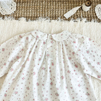 Kids' Floral Smock Ruffled Long-Sleeve Blouse【mh0014610】