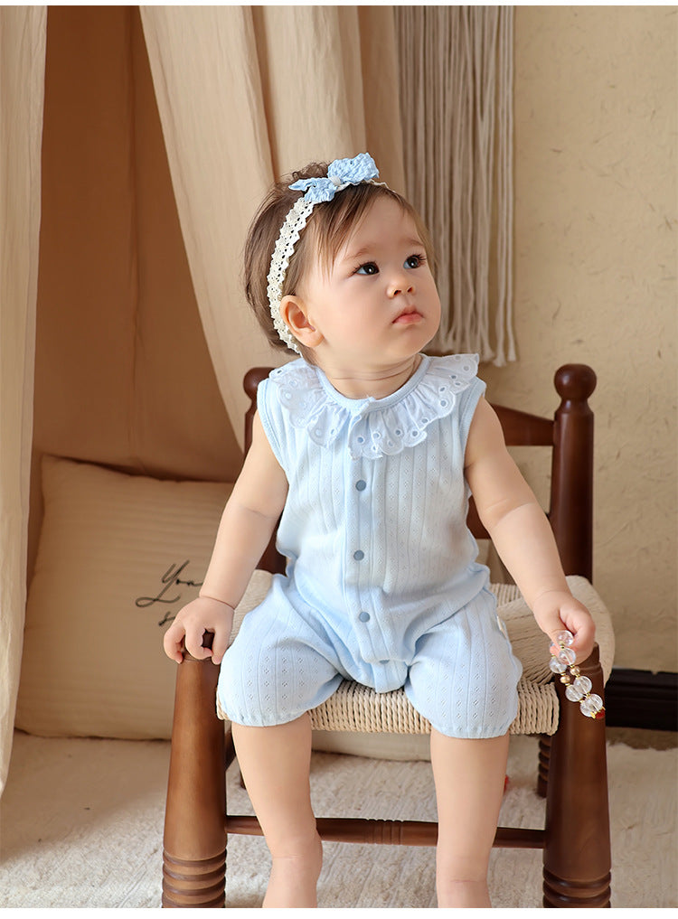 Lace Cotton Romper レース ノースリーブロンパース【mh0013027】