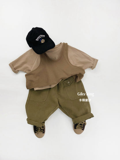 キッズ フラップポケット ルーズ ロングパンツ【mh0014599】