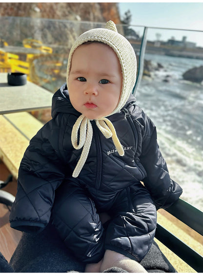 アウタージャンプスーツ 中綿 厚手 フード付 キルティング スキーウェア【mh0011696】