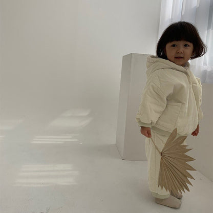 Corduroy Padded Hoodie & Pants Set コーデュロイ 中綿パーカー パンツ【mh0012646】