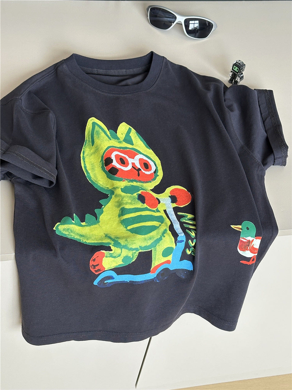 Cartoon Graphic T-shirt 恐竜 アニマル Tシャツ【mh0012947】