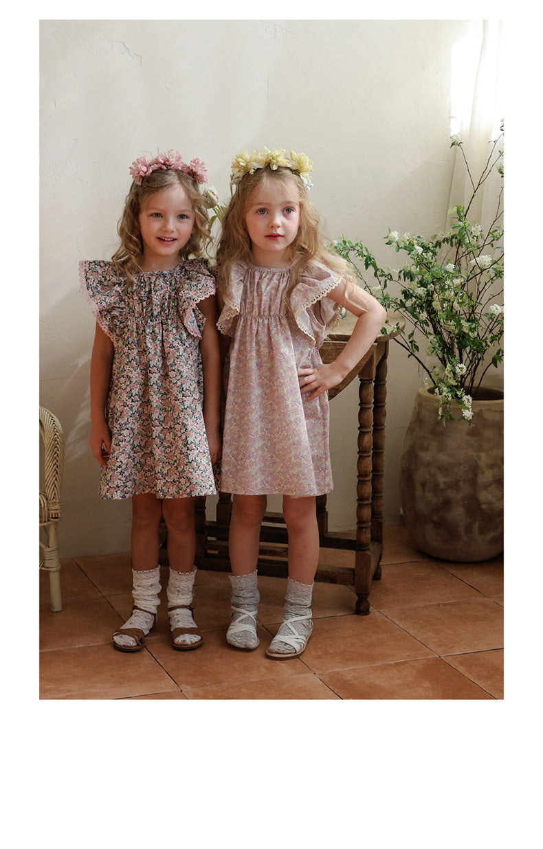 Floral Butterfly Dress 花柄 バタフライスリーブワンピース【mh0012983】