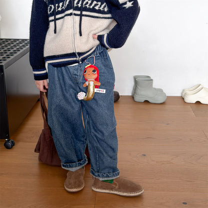 Pantalones vaqueros holgados de pierna cónica para niños【mh0014537】