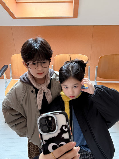 ブルゾンジャケット キッズ 中綿 厚手 ラウンドネック ショート丈 オーバーサイズ アウター【mh0011666】