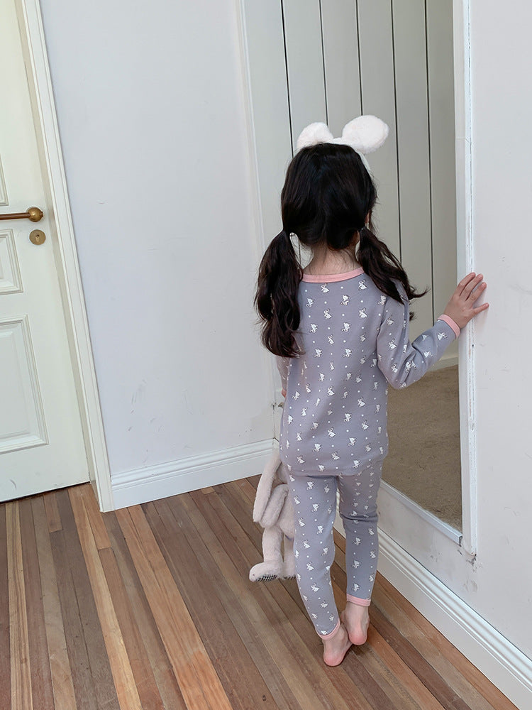 Long Sleeve Printed Pajamas 長袖 プリント パジャマ セット【mh0012243】