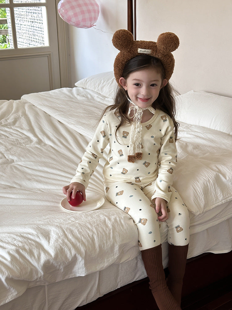 Long Sleeve Printed Pajama Set 長袖 プリント パジャマ セット【mh0012244】