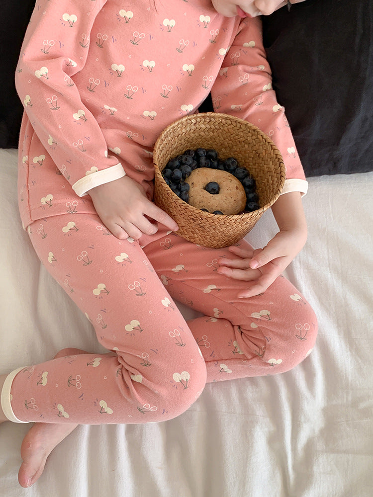 Long Sleeve Printed Pajamas 長袖 プリント パジャマ セット【mh0012243】