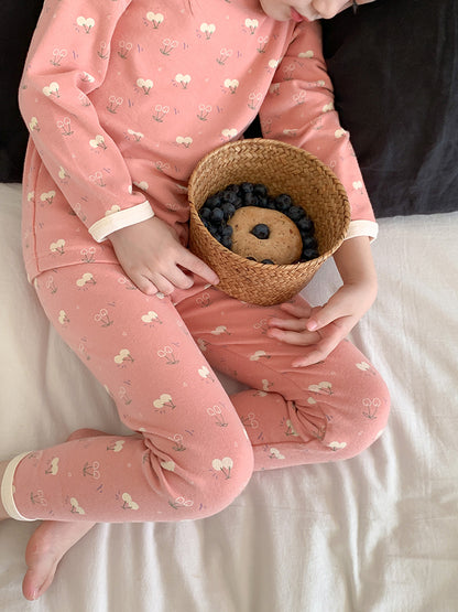 Long Sleeve Printed Pajamas 長袖 プリント パジャマ セット【mh0012243】