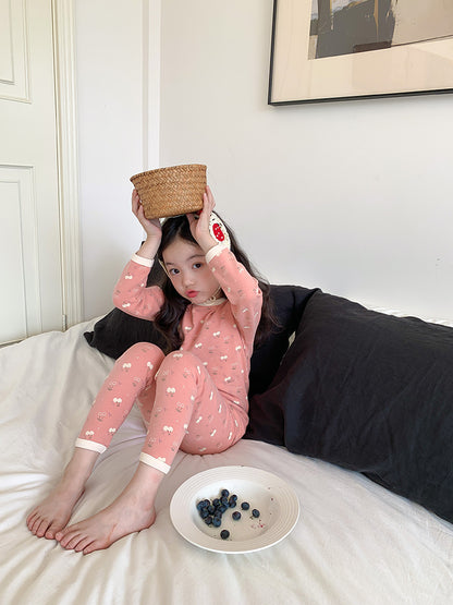 Long Sleeve Printed Pajamas 長袖 プリント パジャマ セット【mh0012243】