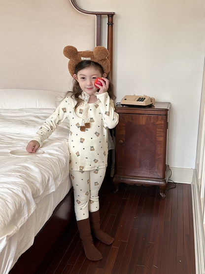 Long Sleeve Printed Pajama Set 長袖 プリント パジャマ セット【mh0012244】