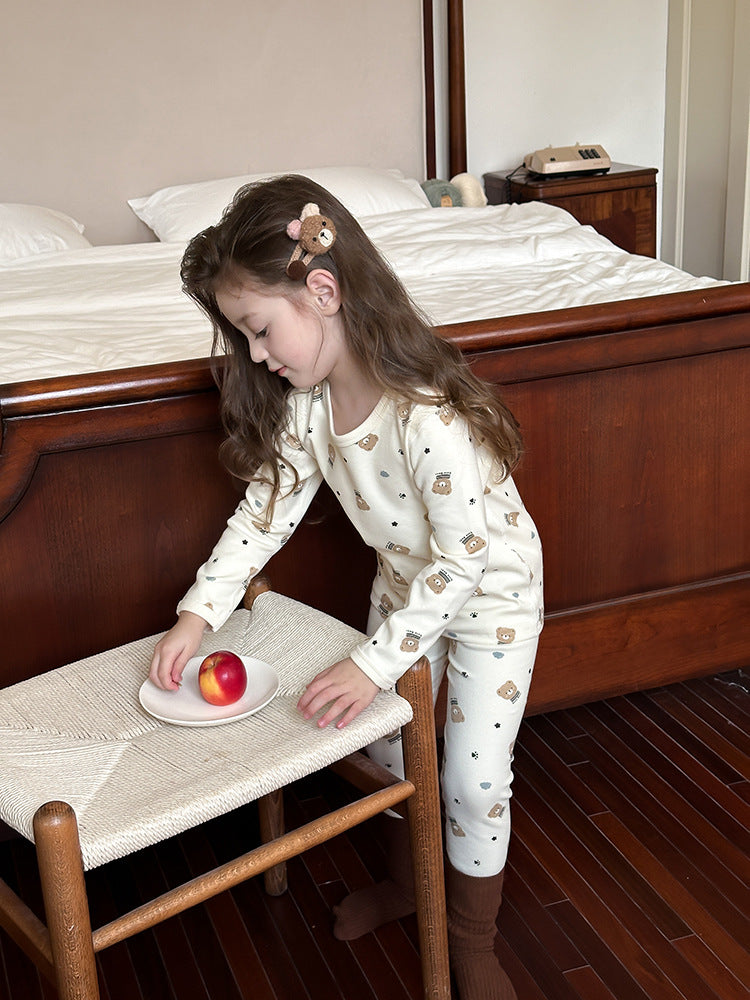 Long Sleeve Printed Pajama Set 長袖 プリント パジャマ セット【mh0012244】