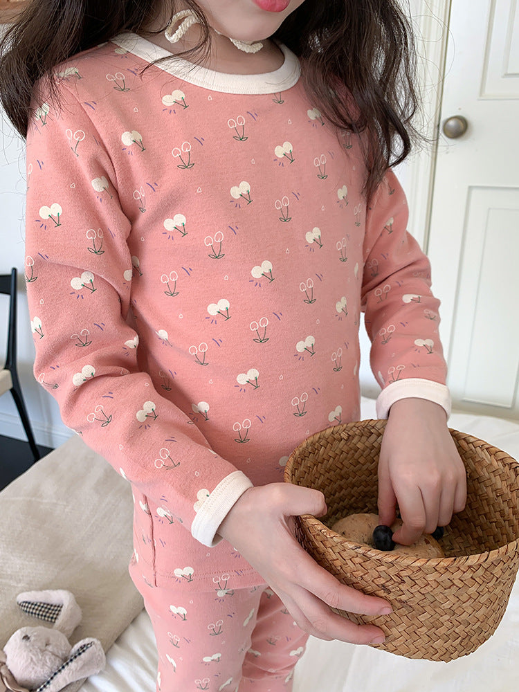 Long Sleeve Printed Pajamas 長袖 プリント パジャマ セット【mh0012243】