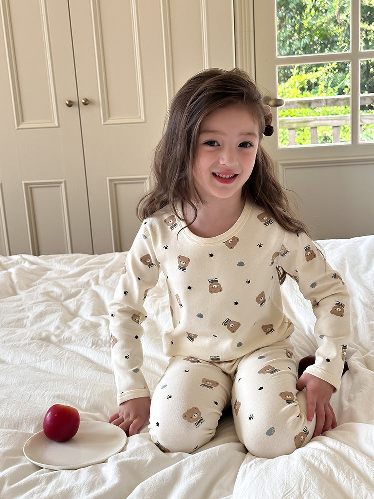 Long Sleeve Printed Pajama Set 長袖 プリント パジャマ セット【mh0012244】